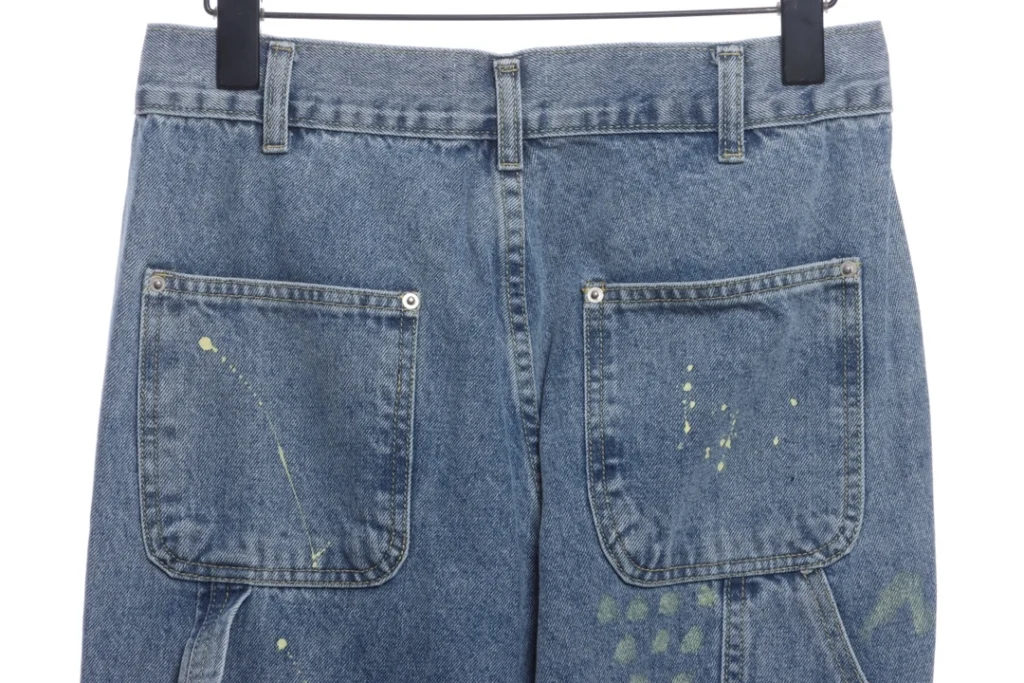 Ink splicing collision denim pants