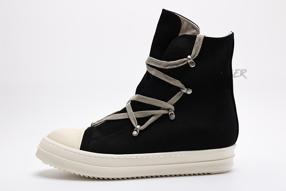 Rick Owens Wmns DRKSHDW Strobe Cotton Denim Hexa High 'Black Milk'Replica