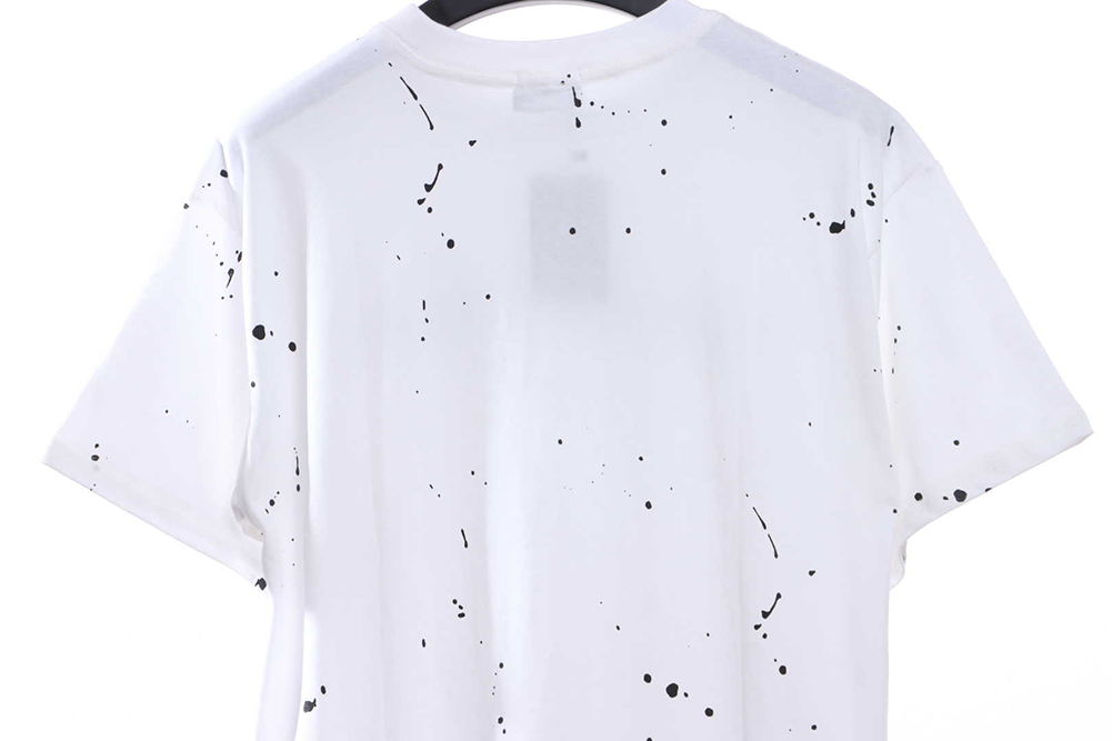 Splash Ink Letter Print Destroyed Short Sleeve