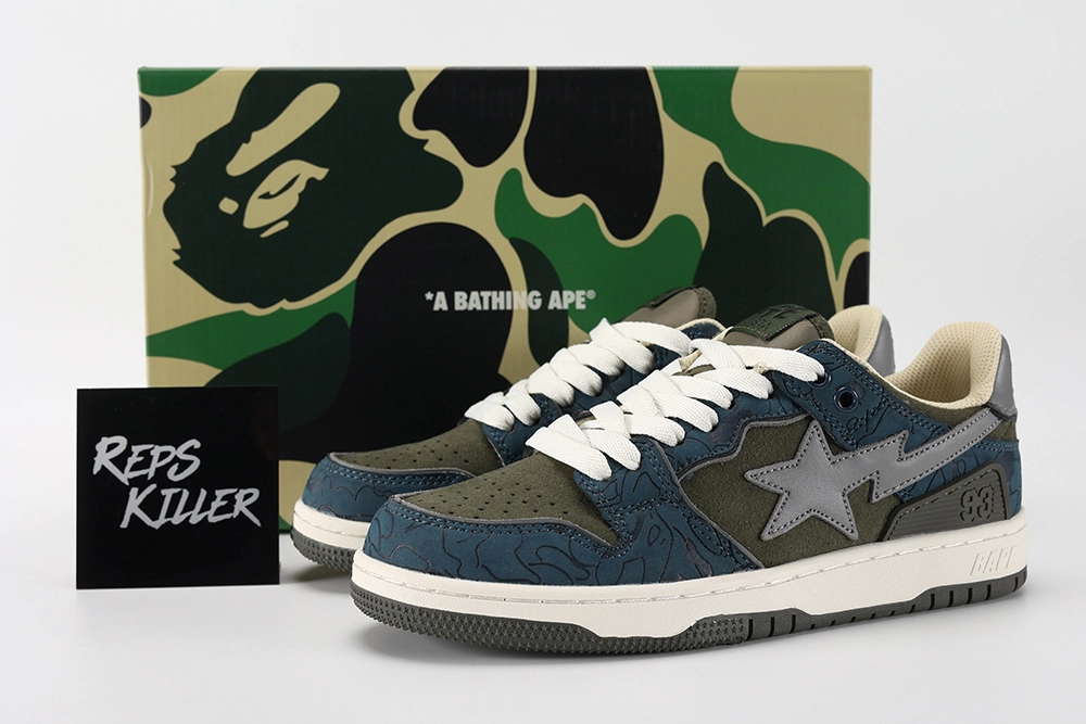 bape-sk8-sta-'army-green-dark-blue'-replica